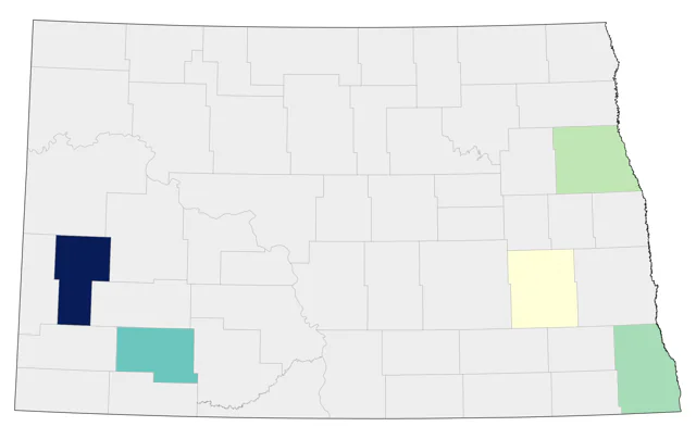 Cerulean Warbler county map