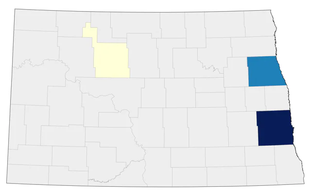 Curlew Sandpiper county map