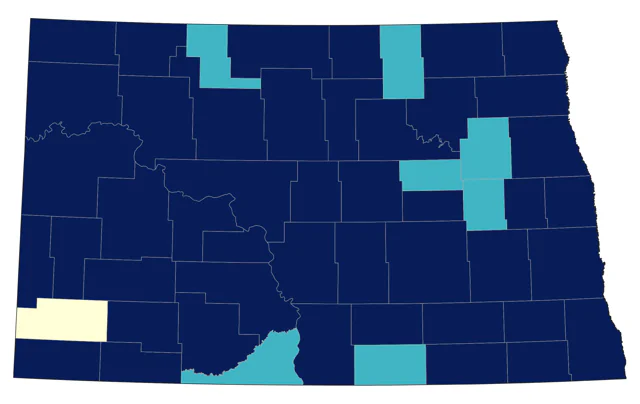 Downy Woodpecker county map
