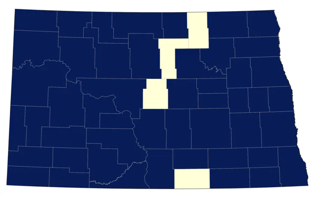European Starling county map
