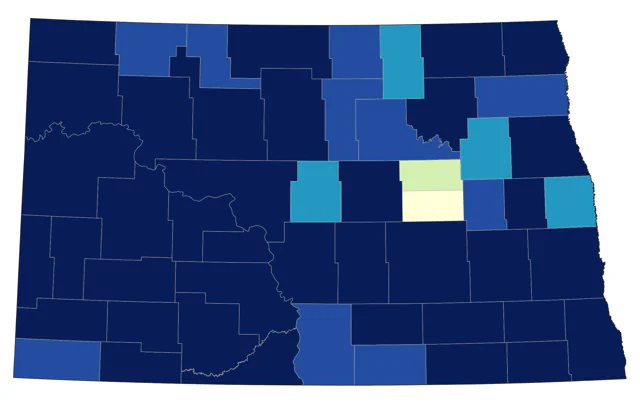 Great Horned Owl county map