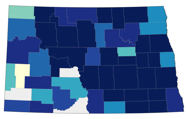 Greater Scaup county map