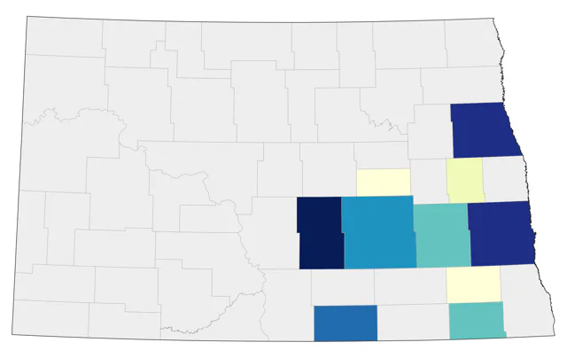 Henslow's Sparrow county map