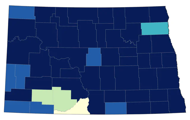 Hooded Merganser county map