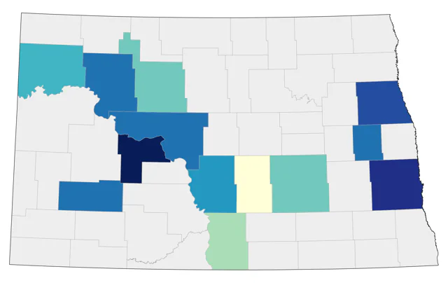 Iceland Gull county map