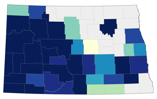 Lazuli Bunting county map