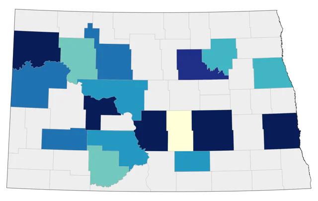 Lesser Black-backed Gull county map