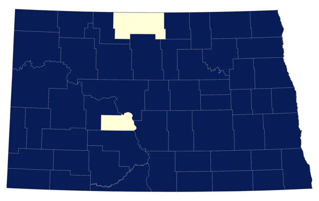 Lesser Scaup county map