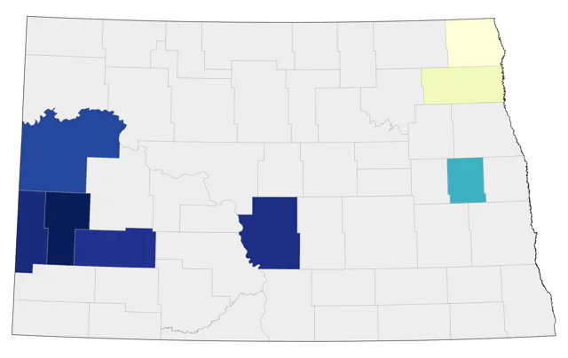 Lewis's Woodpecker county map