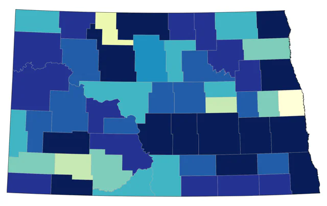 Peregrine Falcon county map