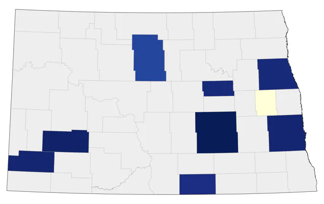 Pine Warbler county map