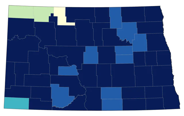 Red-eyed Vireo county map
