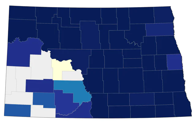 Red-necked Grebe county map
