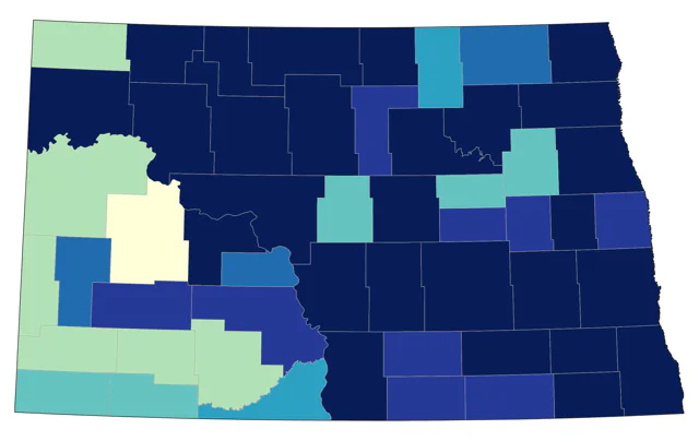Ruby-throated Hummingbird county map