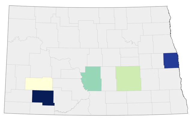 Scissor-tailed Flycatcher county map