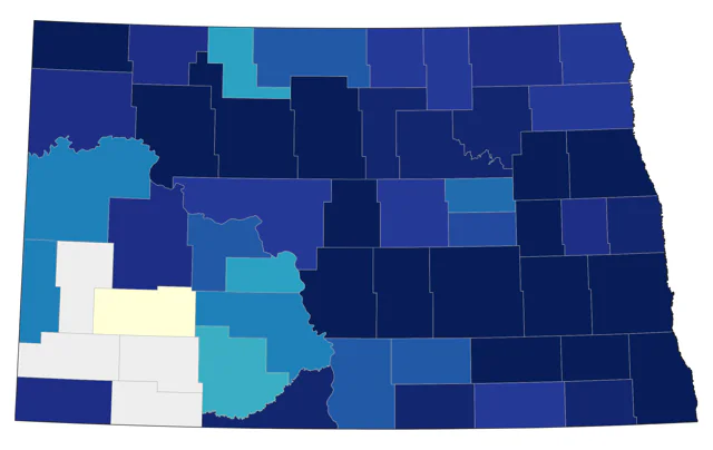 Short-billed Dowitcher county map