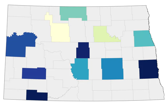 Western Sandpiper county map