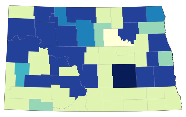 White-winged Crossbill county map