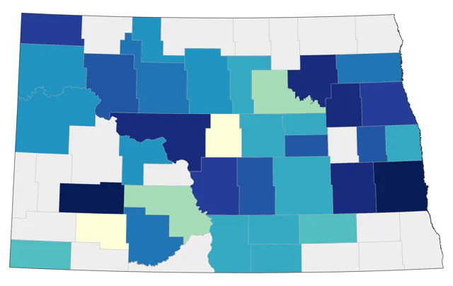 White-winged Scoter county map