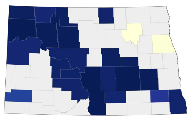 Whooping Crane county map