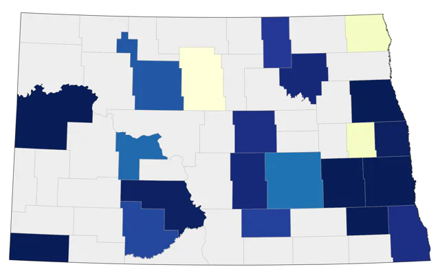 Wood Thrush county map