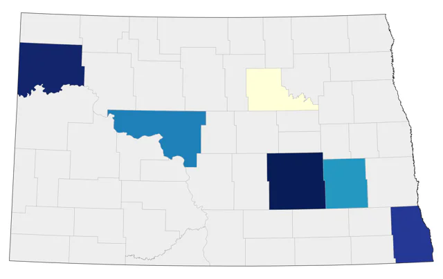 Yellow-crowned Night Heron county map
