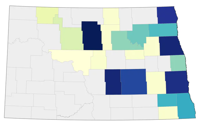 Yellow Rail county map