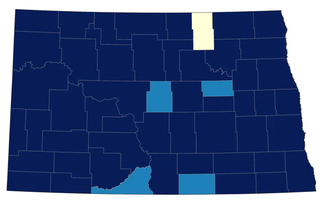 Yellow-rumped Warbler county map