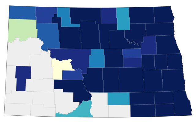 Yellow-throated Vireo county map