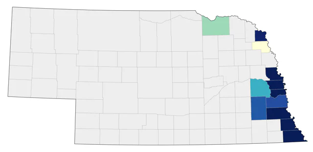 Acadian Flycatcher county map