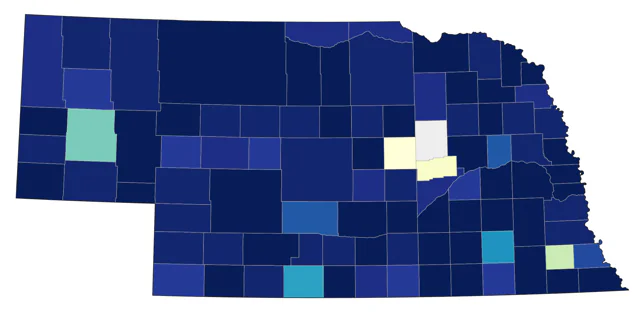 American Pipit county map