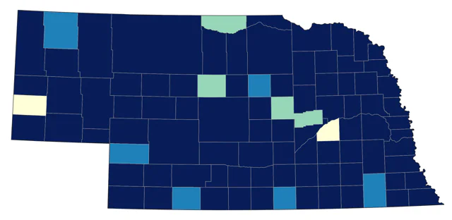 American Wigeon county map