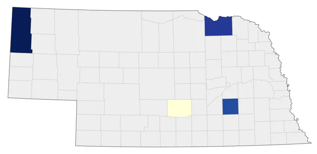 Baird's Sparrow county map
