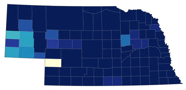 Bell's Vireo county map
