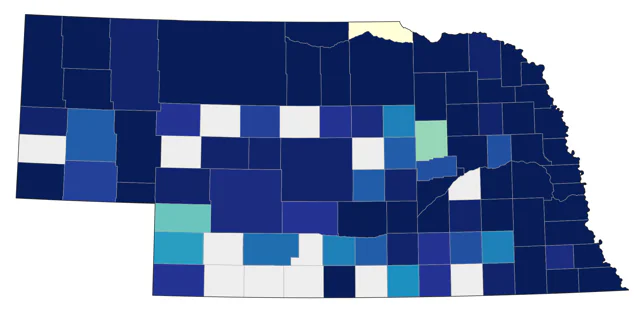 Black-and-white Warbler county map