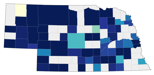 Black-necked Stilt county map