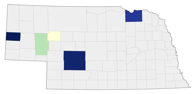 Black-throated Gray Warbler county map