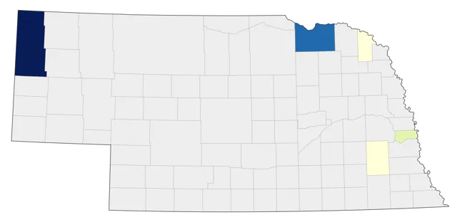 Black-throated Sparrow county map