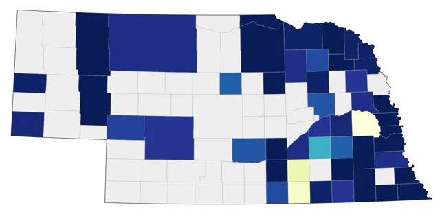 Blackburnian Warbler county map