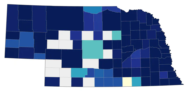 Blackpoll Warbler county map