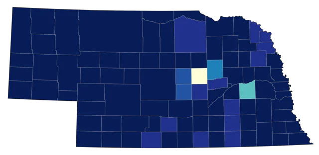 Blue Grosbeak county map