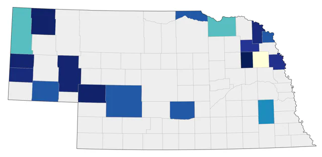 Bohemian Waxwing county map