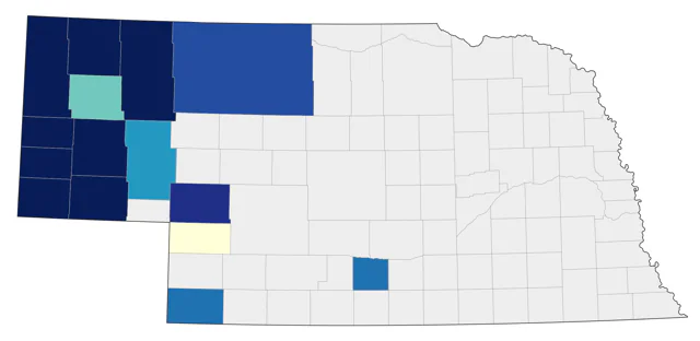 Cassin's Kingbird county map