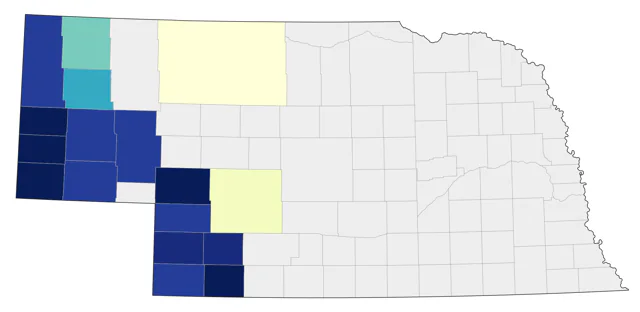 Cassin's Sparrow county map