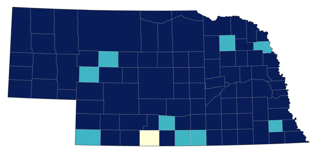 Cedar Waxwing county map