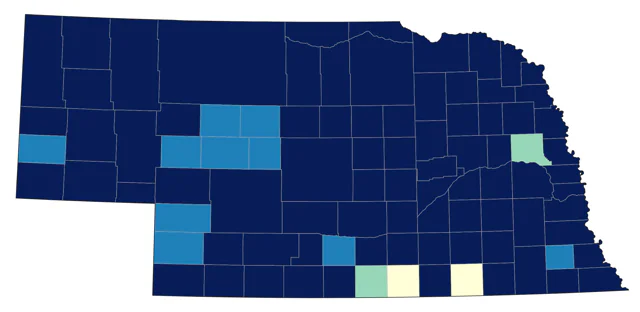 Clay-colored Sparrow county map