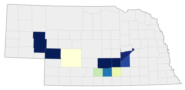 Common Crane county map