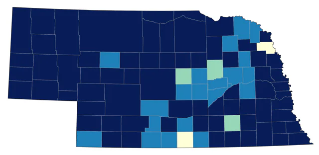 Common Nighthawk county map