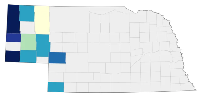 Dusky Flycatcher county map