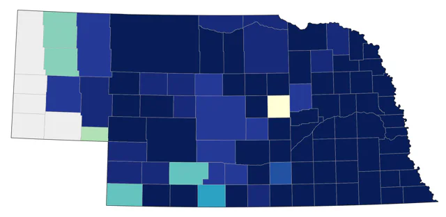 Eastern Meadowlark county map